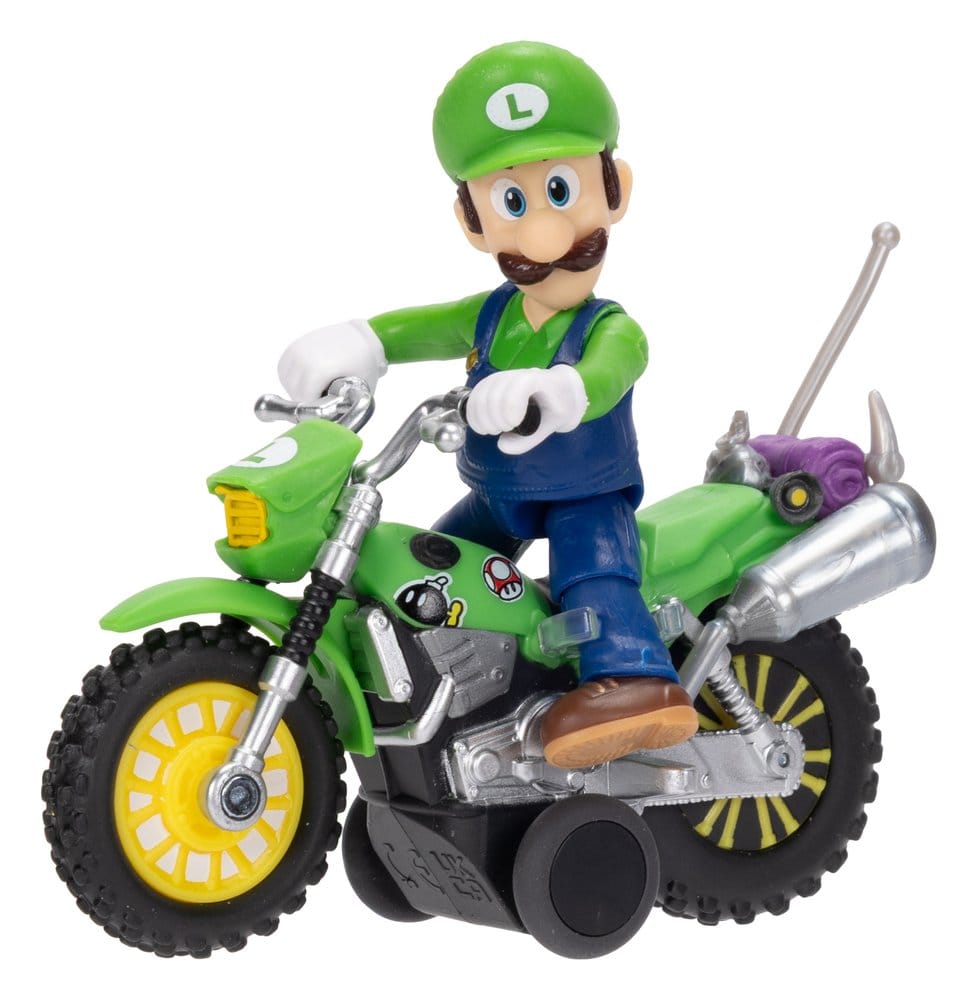Super Mario Galaxy Movie Action Figur med Pull Back Motorsykkel Luigi 6 cm