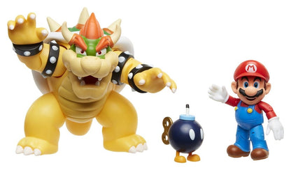 World of Nintendo Action Figur 3-Pack Mario vs. Bowser Lava Battle 6-15 cm
