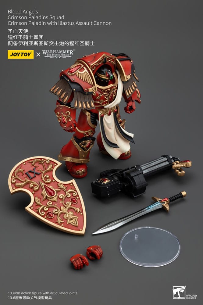 Warhammer Horus Heresy Action Şekil 1/18 Blood Angels Crimson Paladins Squad Crimson Paladin ile Iliastus saldırı topu 14 cm
