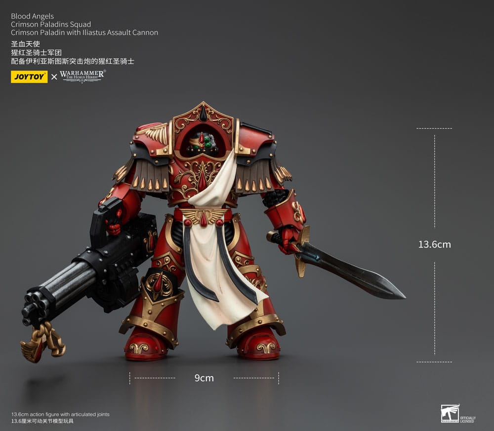 Warhammer Horus Heresy Action Şekil 1/18 Blood Angels Crimson Paladins Squad Crimson Paladin ile Iliastus saldırı topu 14 cm