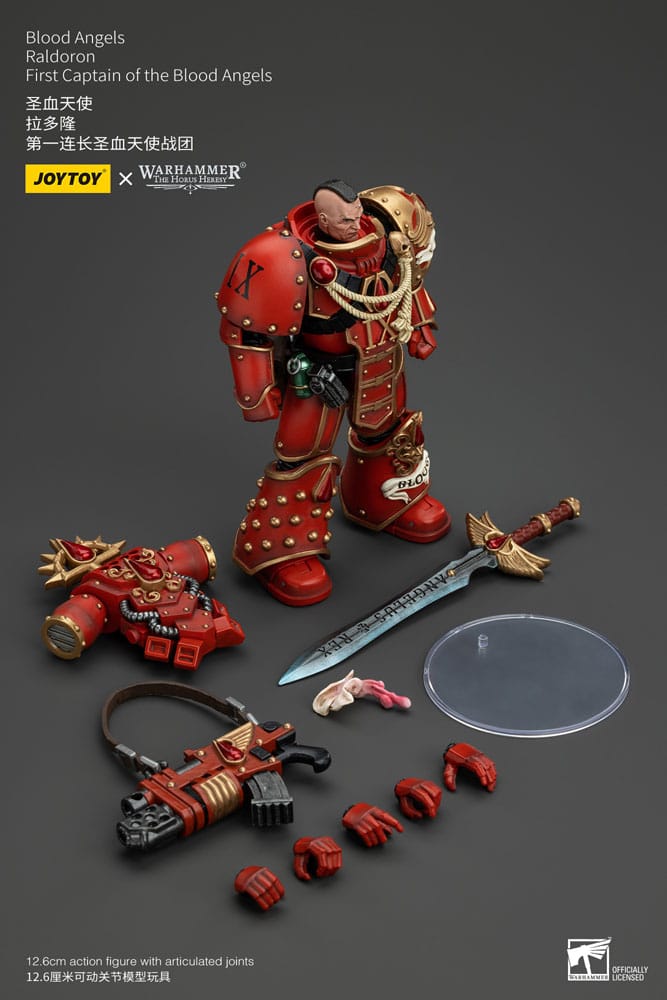 Warhammer Horus Heresy Action Şekil 1/18 Blood Angels Raldoron Blood Angels'ın İlk Kaptanı 13 cm