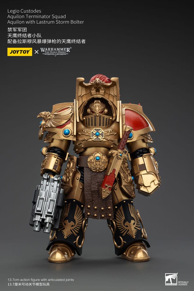 Warhammer Horus Heresy Action Şekil 1/18 LEGIO Custodes Aquilon Terminator Squad Aquilon ile Lastrum Storm Bolter 14 cm