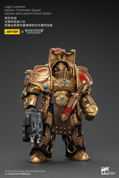Warhammer Horus Heresy Action Şekil 1/18 LEGIO Custodes Aquilon Terminator Squad Aquilon ile Lastrum Storm Bolter 14 cm