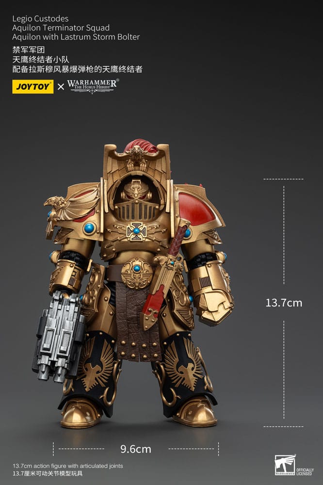 Warhammer Horus Heresy Action Şekil 1/18 LEGIO Custodes Aquilon Terminator Squad Aquilon ile Lastrum Storm Bolter 14 cm