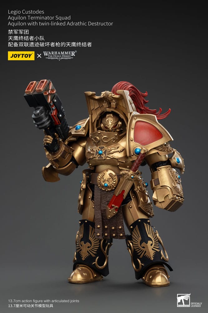 Warhammer The Horus Heresy Action Figure 1/18 LEGIO CUSTODES AQUILON Terminator Squad Aquilon avec destructeur adrathique à double liaison 14 cm