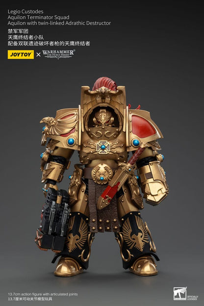 Warhammer The Horus Heresy Action Figure 1/18 LEGIO CUSTODES AQUILON Terminator Squad Aquilon avec destructeur adrathique à double liaison 14 cm