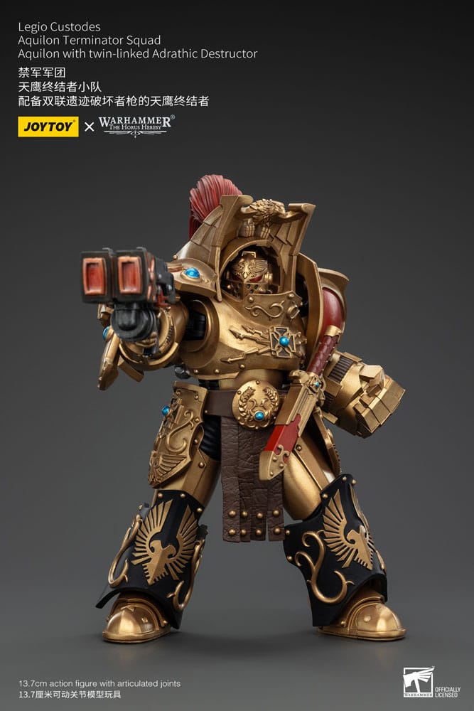 Warhammer The Horus Heresy Action Figure 1/18 LEGIO CUSTODES AQUILON Terminator Squad Aquilon avec destructeur adrathique à double liaison 14 cm