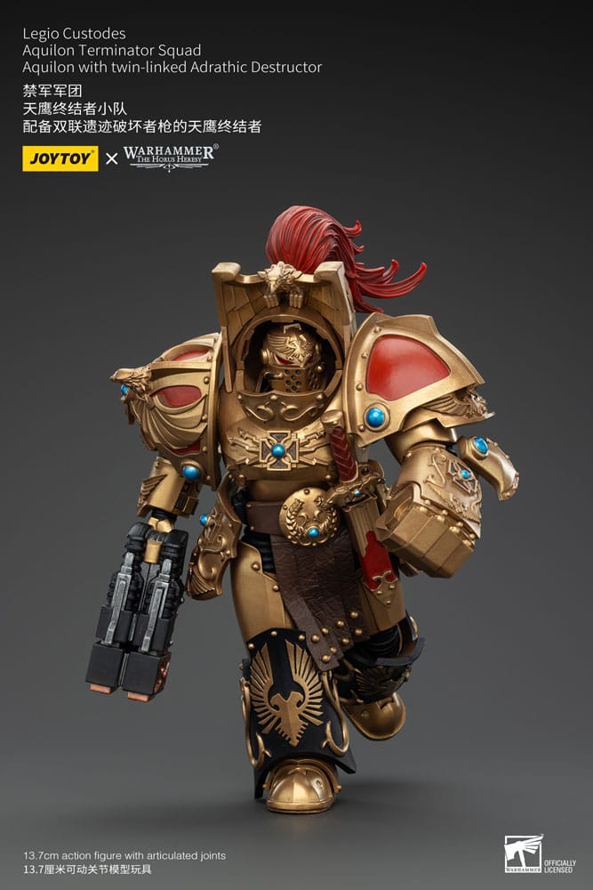 Warhammer The Horus Heresy Action Figure 1/18 LEGIO CUSTODES AQUILON Terminator Squad Aquilon avec destructeur adrathique à double liaison 14 cm