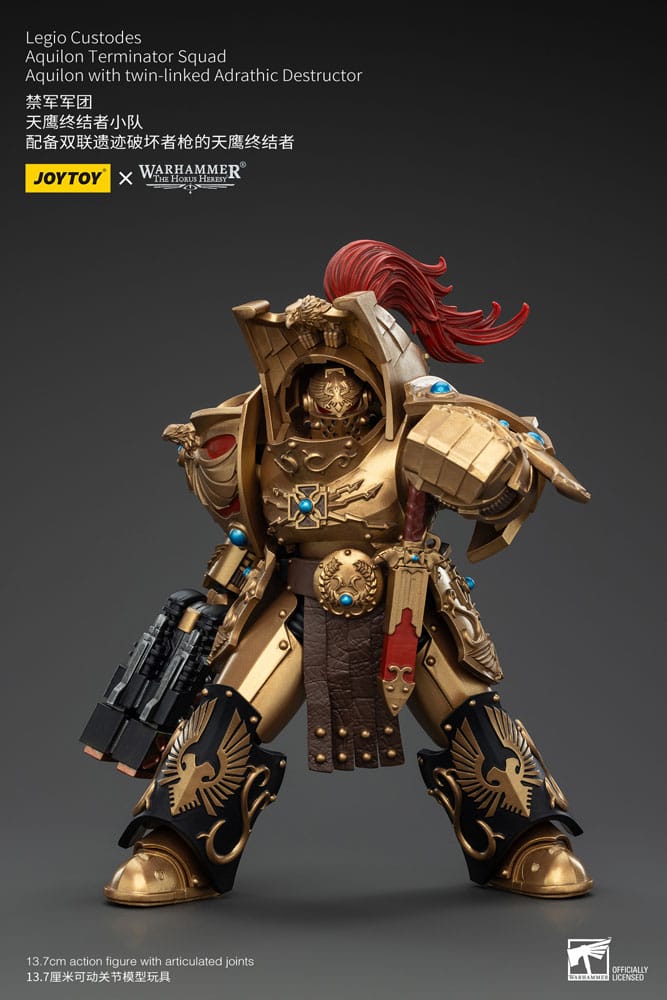Warhammer The Horus Heresy Action Figure 1/18 LEGIO CUSTODES AQUILON Terminator Squad Aquilon avec destructeur adrathique à double liaison 14 cm