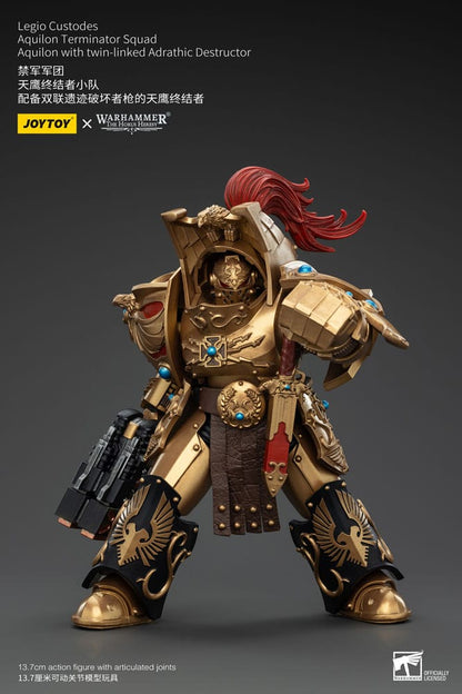 Warhammer The Horus Heresy Action Figure 1/18 LEGIO CUSTODES AQUILON Terminator Squad Aquilon avec destructeur adrathique à double liaison 14 cm