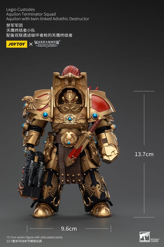 Warhammer Horus Heresy Action Şekil 1/18 LEGIO Custodes Aquilon Terminator Squad Aquilon Aquilon ile İkiz Bağlı Adrathic Destructor 14 cm