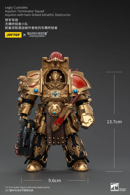 Warhammer Horus Heresy Action Şekil 1/18 LEGIO Custodes Aquilon Terminator Squad Aquilon Aquilon ile İkiz Bağlı Adrathic Destructor 14 cm