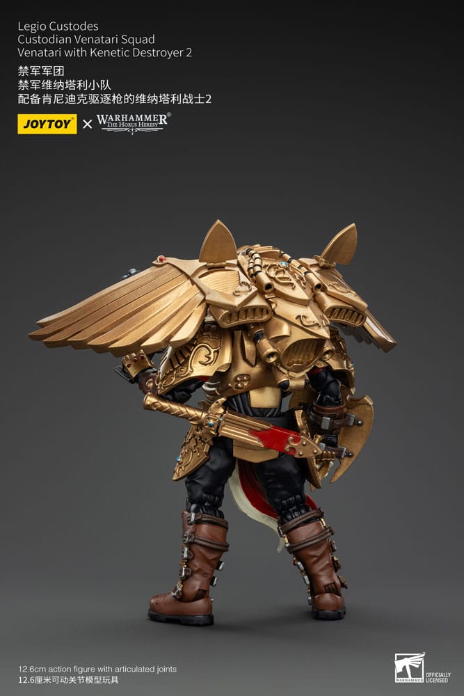 Warhammer Horus Heresy Action Figur 1/18 Legio Custodes Custodian Venatari Squad Venatari med Kenetic Destroyer 2 13 cm