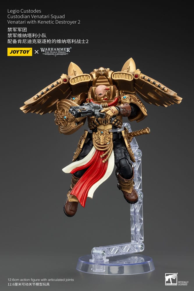 Warhammer Horus Heresy Action Figur 1/18 Legio Custodes Custodian Venatari Squad Venatari med Kenetic Destroyer 2 13 cm