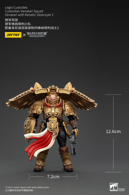 Warhammer Horus Heresy Action Figur 1/18 Legio Custodes Custodian Venatari Squad Venatari med Kenetic Destroyer 2 13 cm