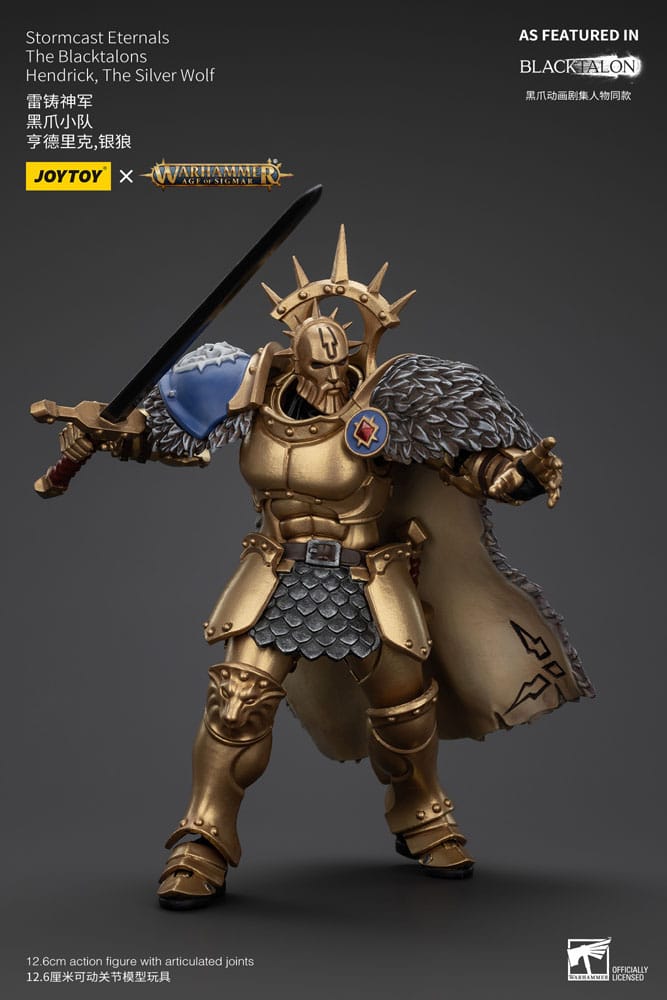 Warhammer yaşı Sigmar Actionfigur Stormcast Sonsuzlar Blacktalons Hendrick Gümüş Kurt 20 Cm