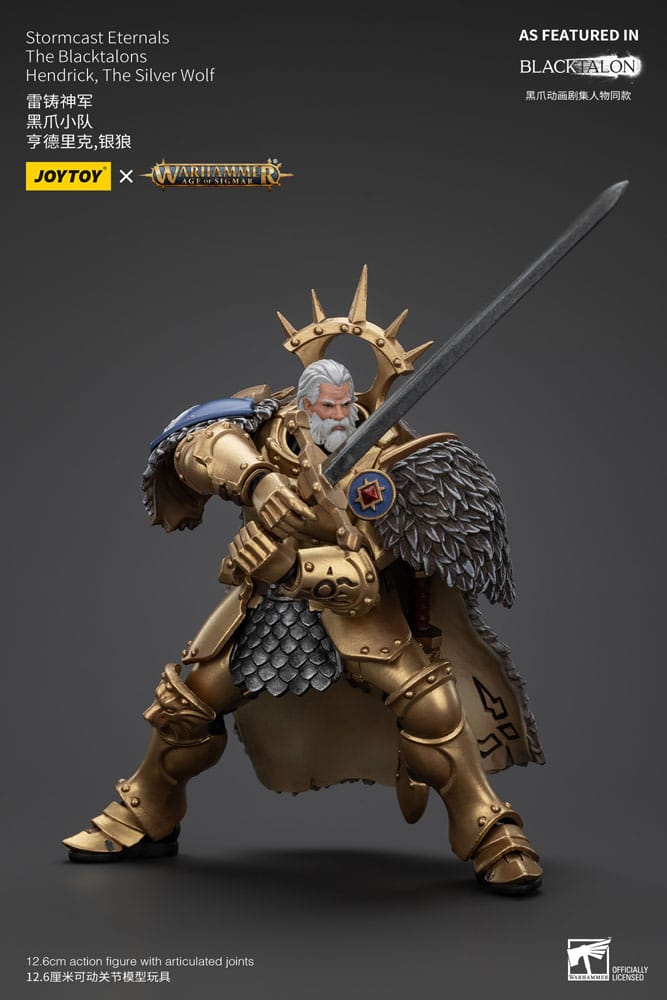 Warhammer yaşı Sigmar Actionfigur Stormcast Sonsuzlar Blacktalons Hendrick Gümüş Kurt 20 Cm