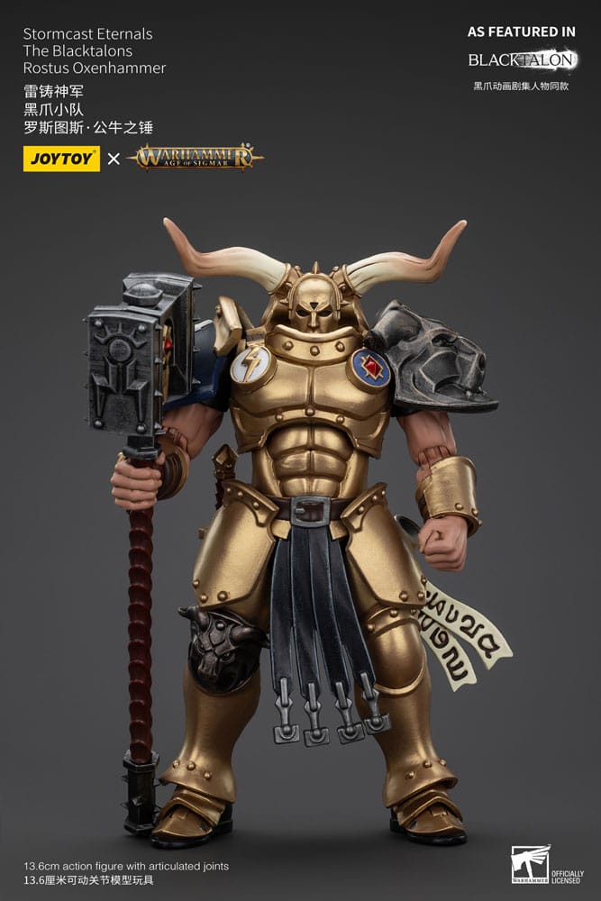 Warhammer Age of Sigmar ActionFigur Stormcast Eternals Die Blacktalons Rostus oxen Hammer 20 cm