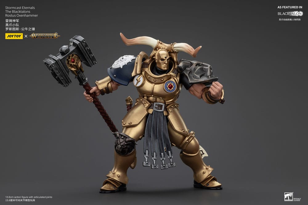 Warhammer Age of Sigmar ActionFigur Stormcast Eternals Die Blacktalons Rostus oxen Hammer 20 cm