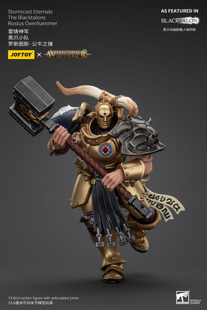 Warhammer Age of Sigmar ActionFigur Stormcast Eternals Die Blacktalons Rostus oxen Hammer 20 cm