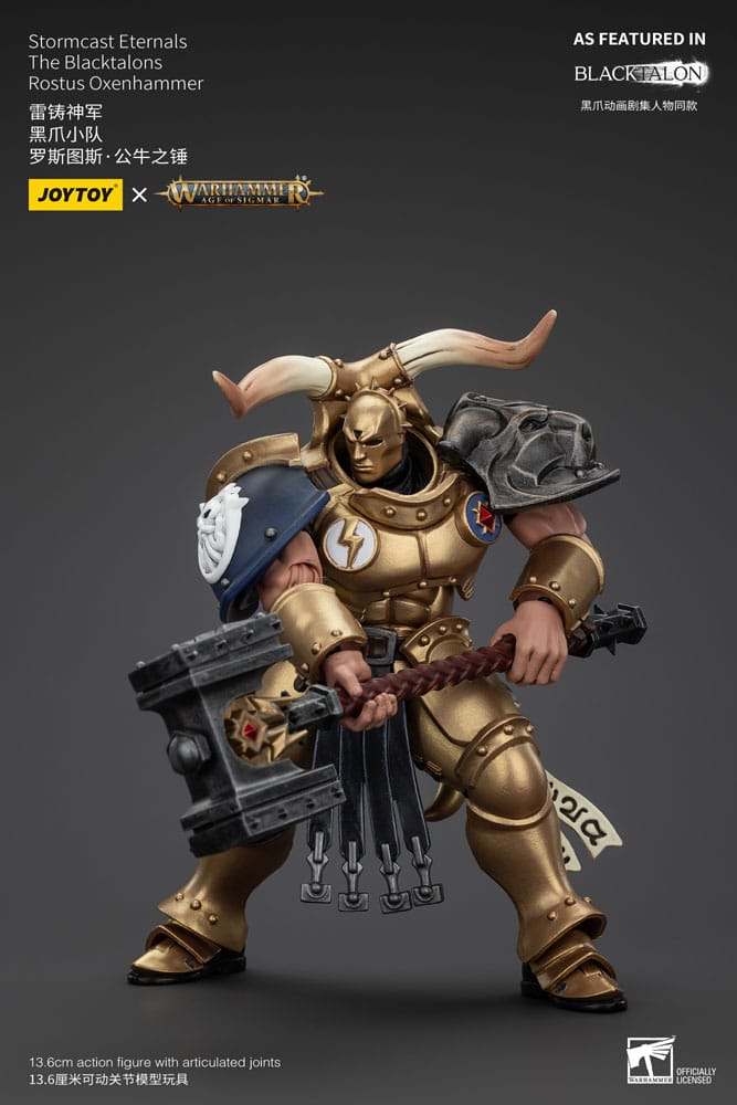 Warhammer Age of Sigmar ActionFigur Stormcast Eternals Die Blacktalons Rostus oxen Hammer 20 cm