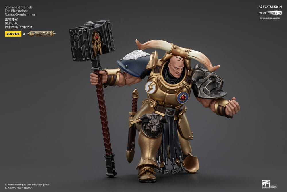 Warhammer Age of Sigmar ActionFigur Stormcast Eternals Die Blacktalons Rostus oxen Hammer 20 cm