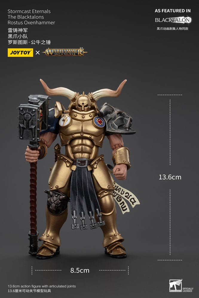 Warhammer Age of Sigmar ActionFigur Stormcast Eternals Die Blacktalons Rostus oxen Hammer 20 cm