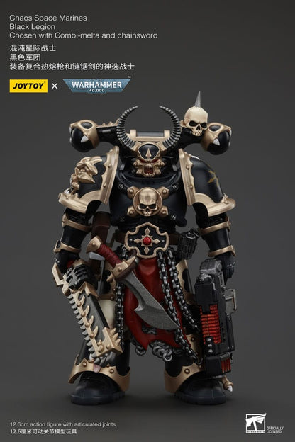 Warhammer 40k ActionFigur Chaos Space Marines Black Legion valgt med Combi-Melta og ChainSword 20 cm