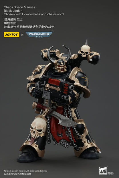 Warhammer 40k ActionFigur Chaos Space Marines Black Legion valgt med Combi-Melta og ChainSword 20 cm