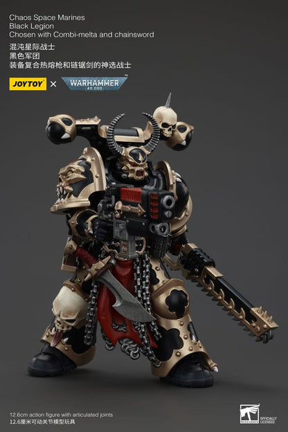 Warhammer 40k ActionFigur Chaos Space Marines Black Legion valgt med Combi-Melta og ChainSword 20 cm