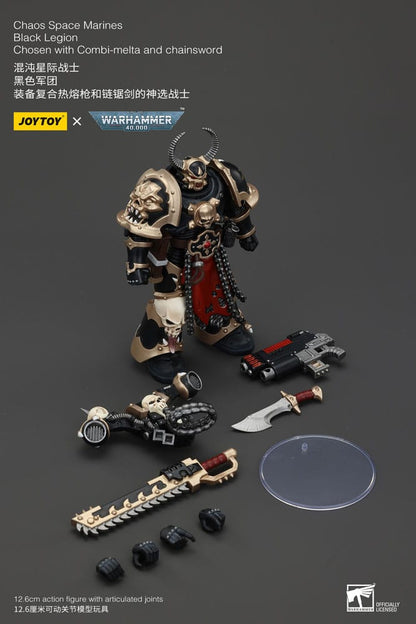 Warhammer 40k ActionFigur Chaos Space Marines Black Legion valgt med Combi-Melta og ChainSword 20 cm