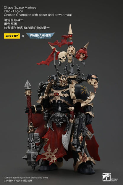 Warhammer 40K Actionfigur Chaos Uzay Deniz Piyadeleri Siyah Lejyon Seçilmiş Şampiyon Bolter ve Power Maul 20 cm