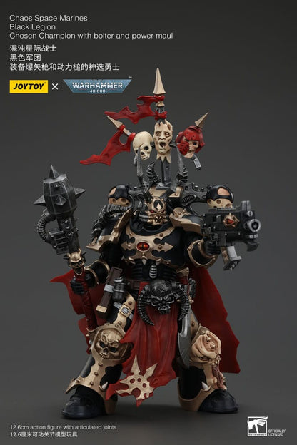 Warhammer 40K Actionfigur Chaos Uzay Deniz Piyadeleri Siyah Lejyon Seçilmiş Şampiyon Bolter ve Power Maul 20 cm
