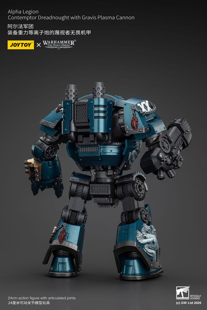 Warhammer Horus Heresy Aksiyon Figürü Alpha Legion Contemptor Dreadnought, Gravis Plazma Topu ile 25 cm