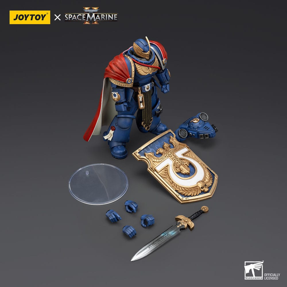 Warhammer 40k actiefiguur Ultramarines Victrix Honor Guard met Storm Shield en Power Sword 20 cm
