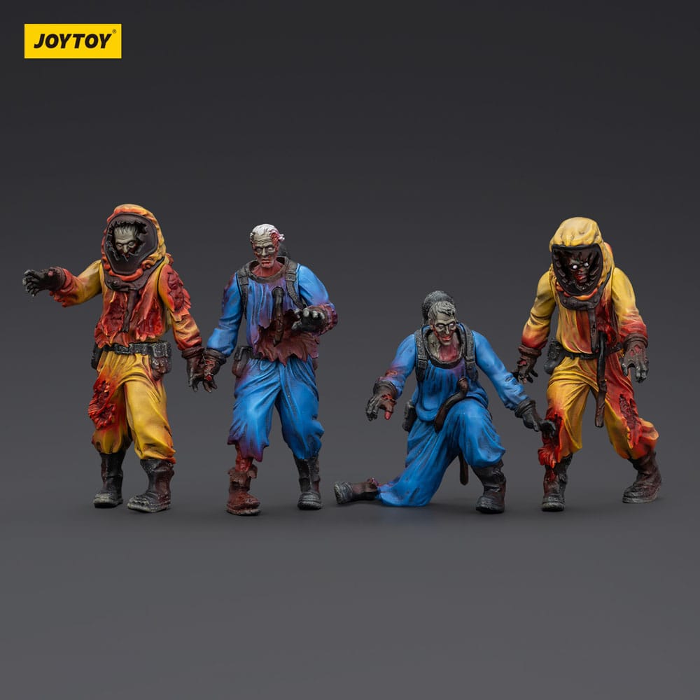 Figuras de acción Zombie Dark Source Paquete de 4 Equipo de laboratorio bioquímico 8 cm