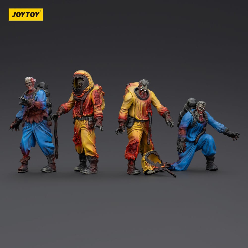 Figuras de acción Zombie Dark Source Paquete de 4 Equipo de laboratorio bioquímico 8 cm