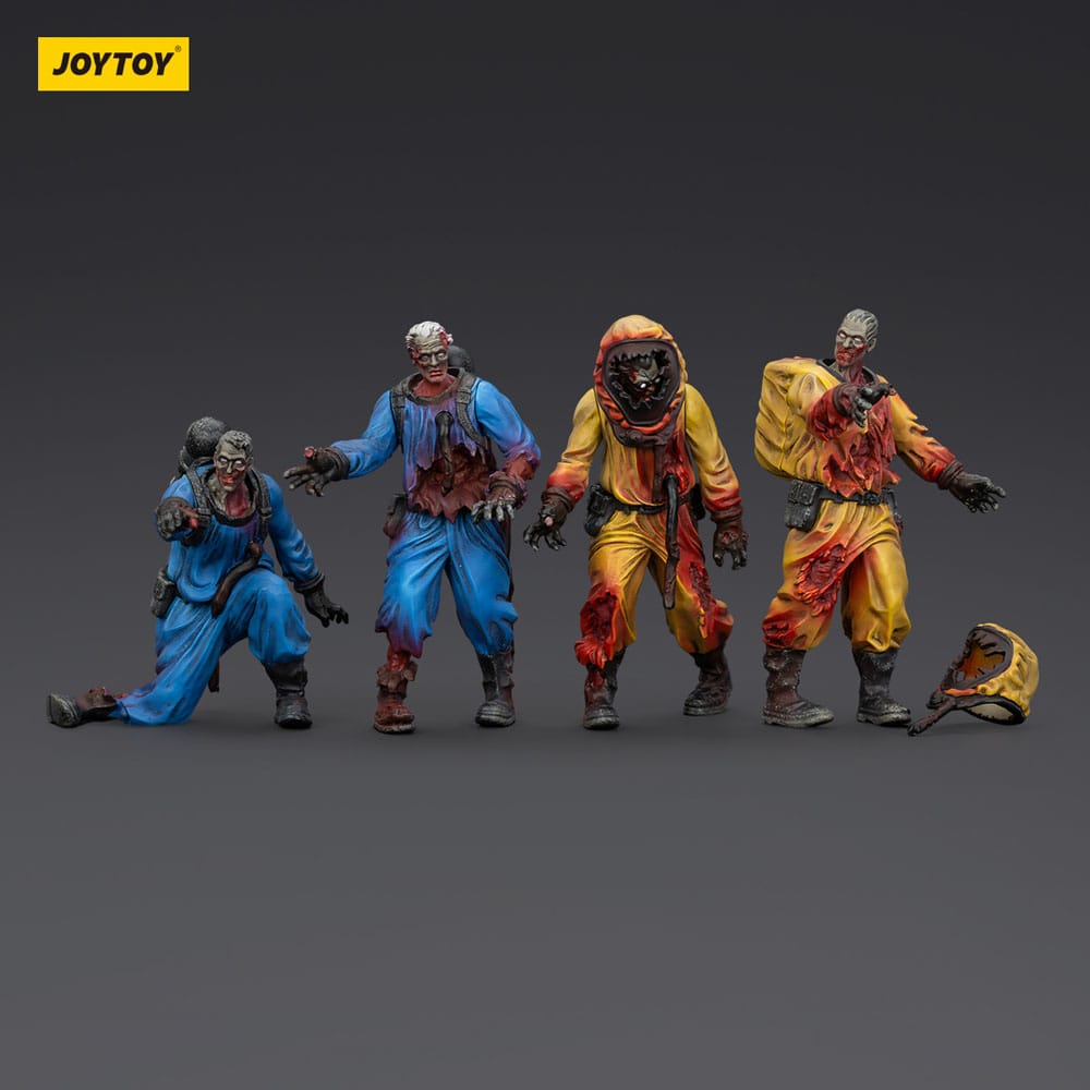 Figuras de acción Zombie Dark Source Paquete de 4 Equipo de laboratorio bioquímico 8 cm