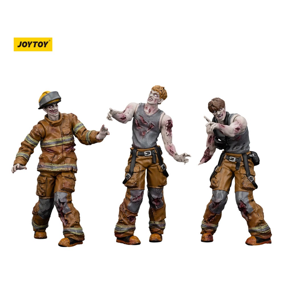 Zombie Dark Source Actionfigurer 3-pack Brandmän 8 cm