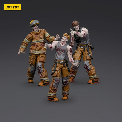Zombie Dark Source Action Figurer 3-Pack Brandmænd 8 cm