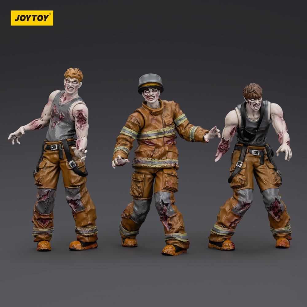 Zombie Dark Source Actionfigurer 3-pack Brandmän 8 cm