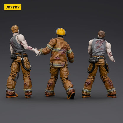 Zombie Dark Source Action Figurer 3-Pack Brandmænd 8 cm