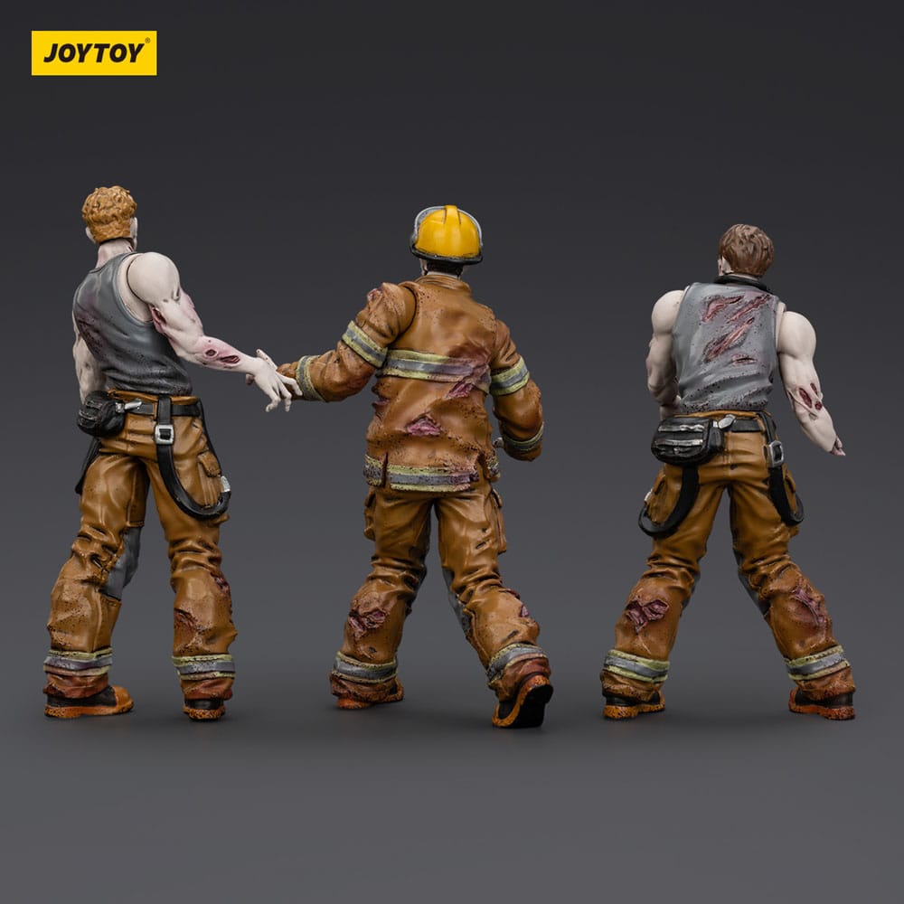 Zombie Dark Source Actionfigurer 3-pack Brandmän 8 cm