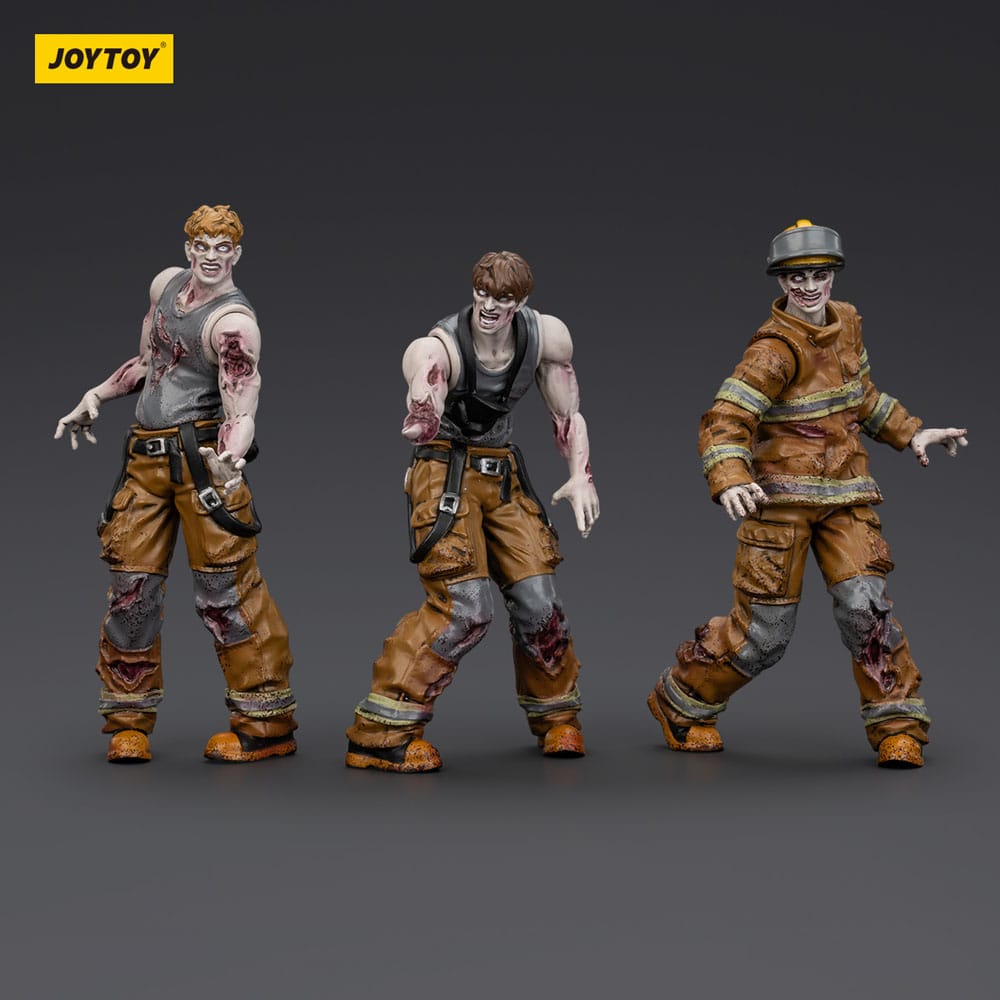 Zombie Dark Source Action Figurer 3-Pack Brandmænd 8 cm