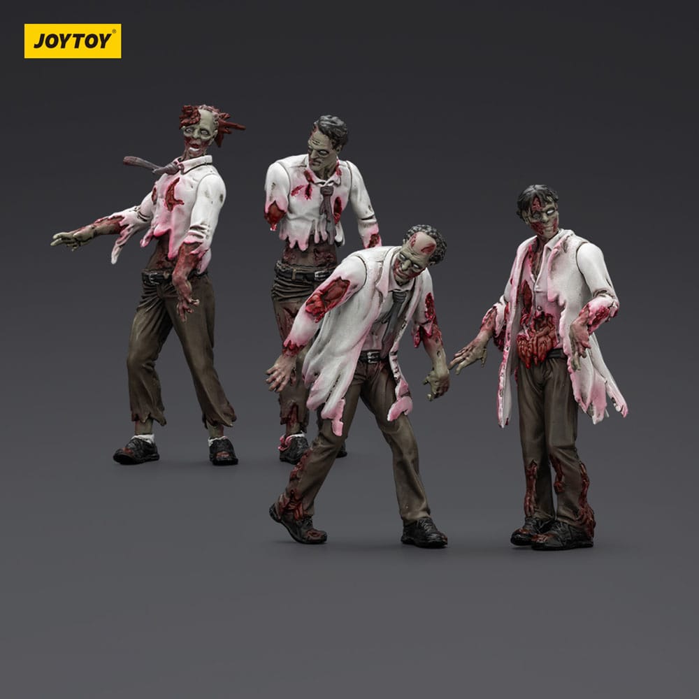 Zombie Dark Source-actiefiguren 4-pack Wetenschappers (mannelijk) 8 cm