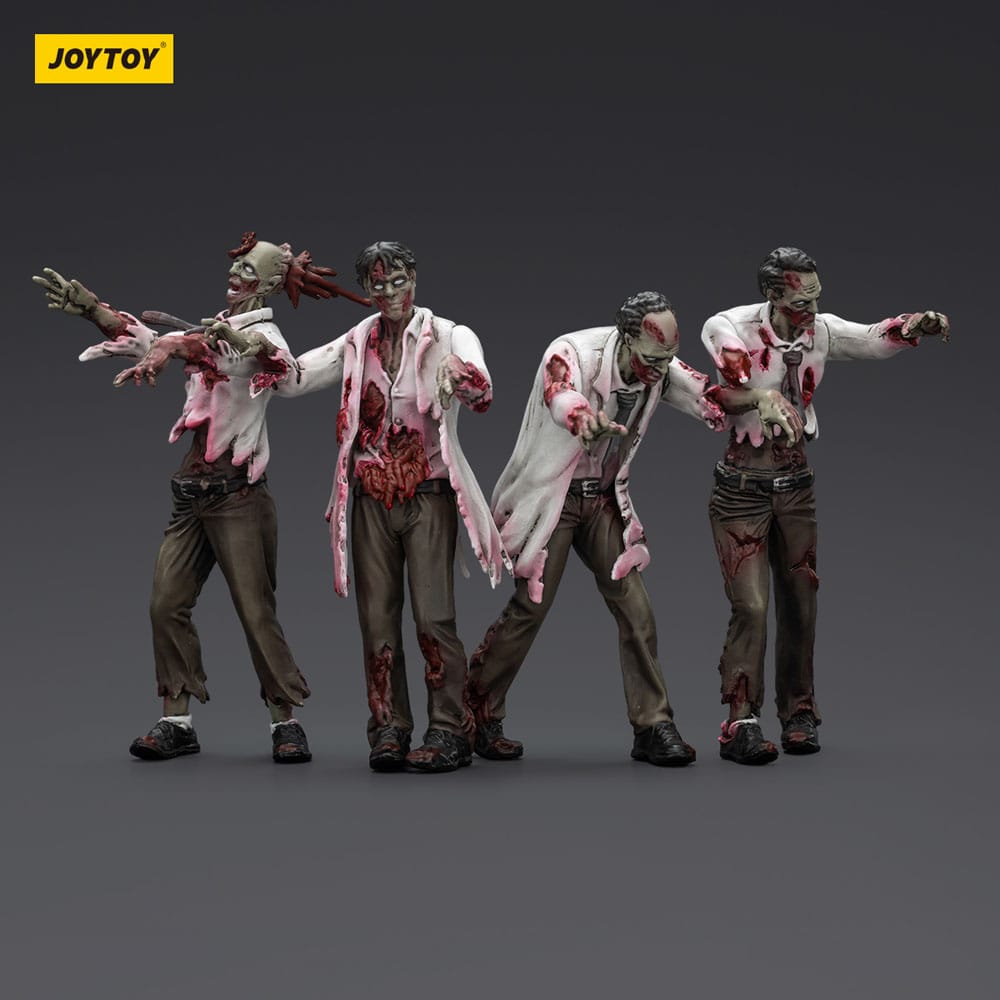 Zombie Dark Source-actiefiguren 4-pack Wetenschappers (mannelijk) 8 cm