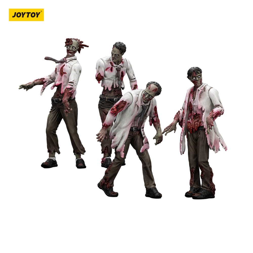 Zombie Dark Source-actiefiguren 4-pack Wetenschappers (mannelijk) 8 cm