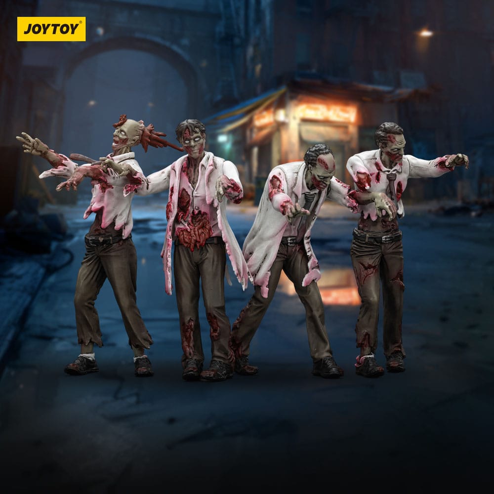 Zombie Dark Source-actiefiguren 4-pack Wetenschappers (mannelijk) 8 cm