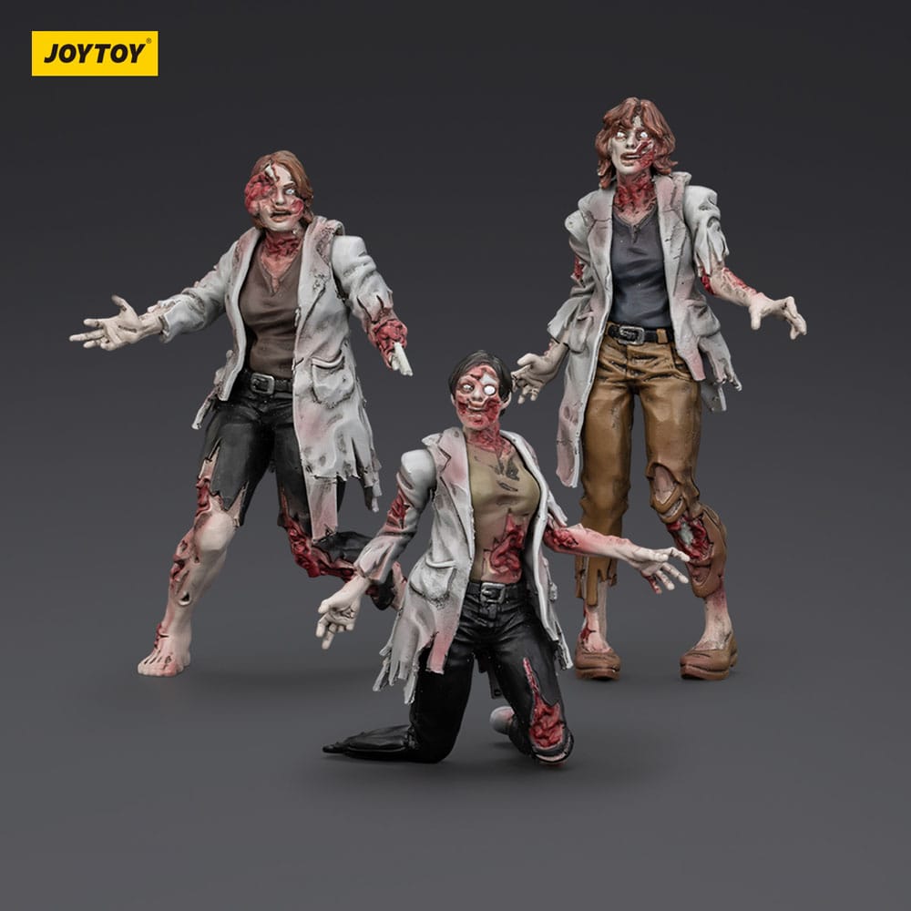 Zombie Dark Source Action Figures Confezione da 3 scienziati (femmina) 8 cm