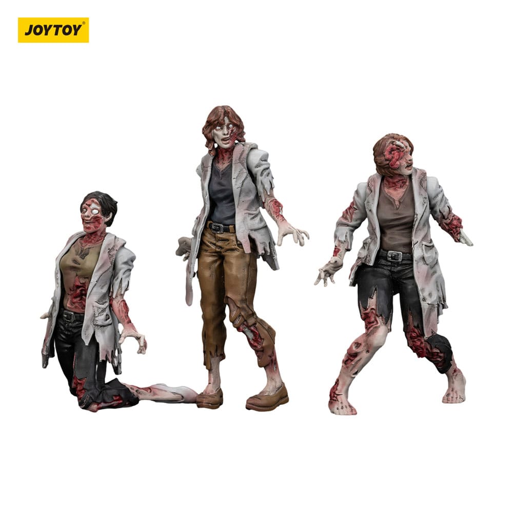Zombie Dark Source Action Figures Confezione da 3 scienziati (femmina) 8 cm
